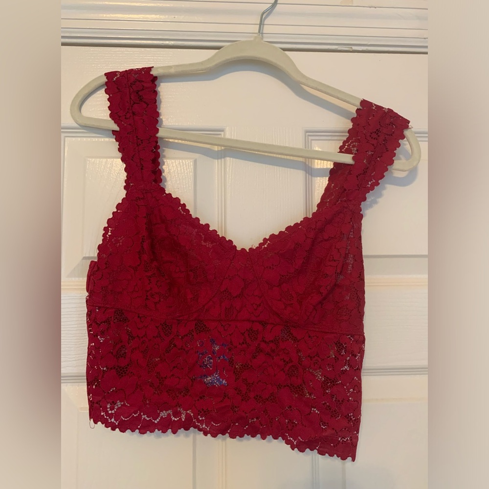 Free People Burgundy Lace Bralette